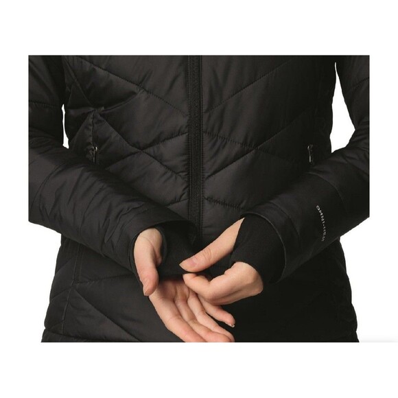 NWT COLUMBIA Black Heavenly Jacket QUILTED PUFFER Omni-Heat Reflective Lining S - Picture 5 of 14
